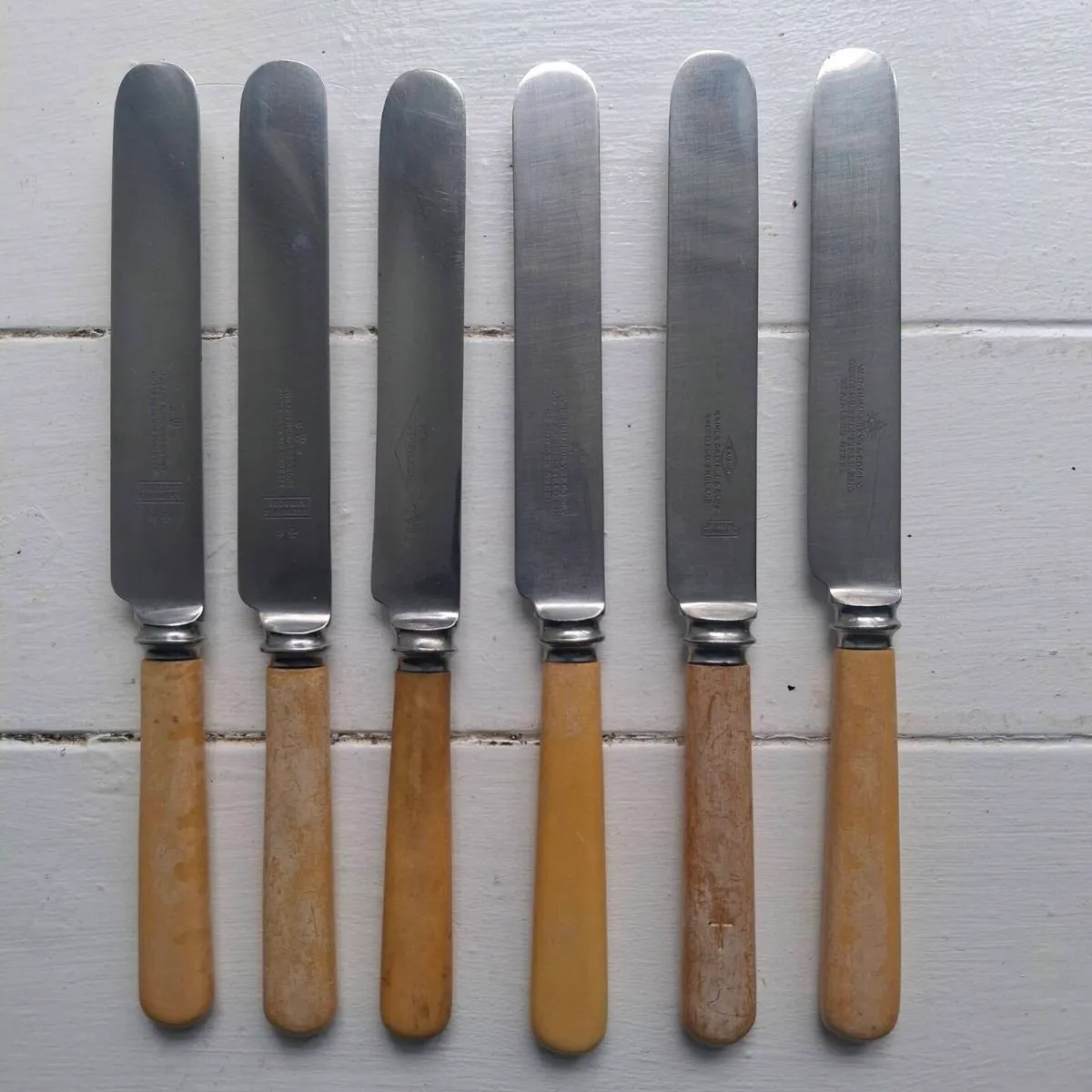 Vintage Faux Bone Handle Butter Knives - Image 2