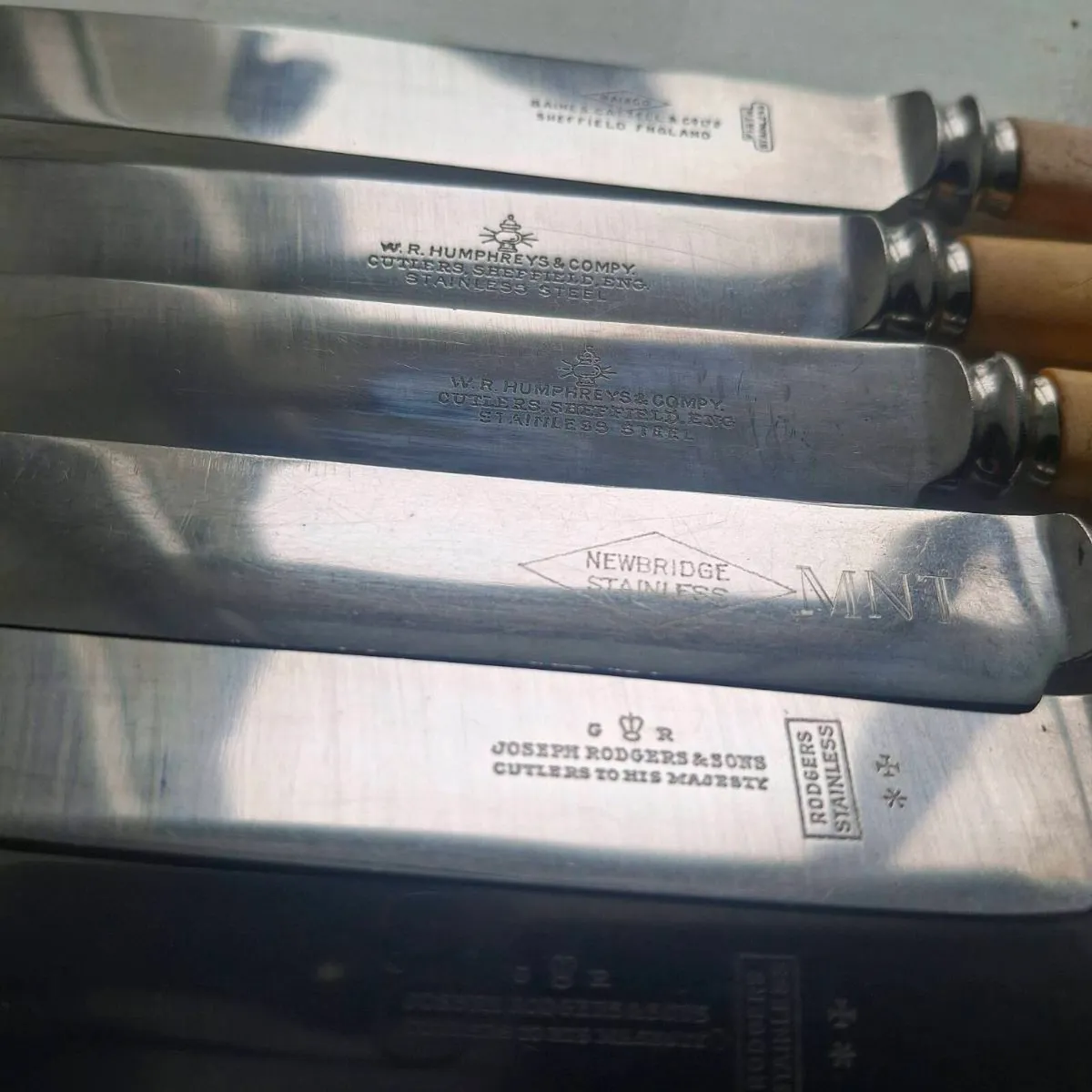 Vintage Faux Bone Handle Butter Knives - Image 3