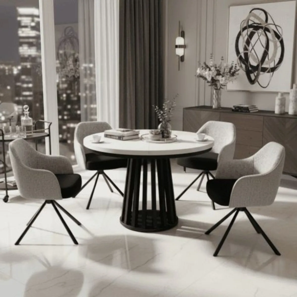 Tovo Extandable Table Black or White 100-180cm - Image 1