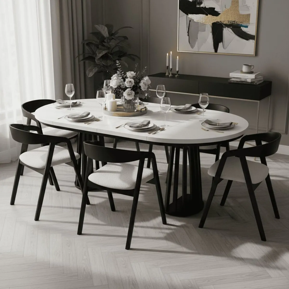 Tovo Extandable Table Black or White 100-180cm - Image 2