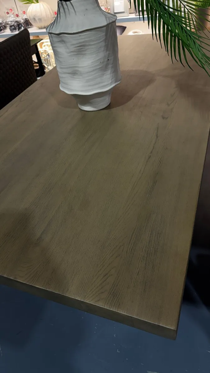 Solid Oak Dining Table Ex Display Like New - Image 2