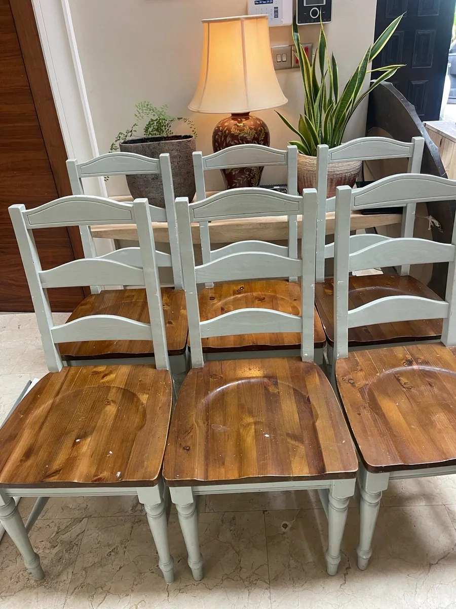 6 x Sturdy Grey Kitchen Dining Chairs -Can Deliver - Image 1