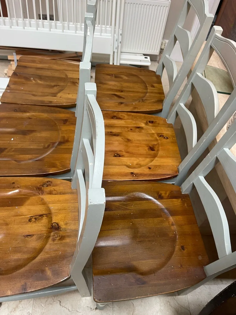 6 x Sturdy Grey Kitchen Dining Chairs -Can Deliver - Image 2