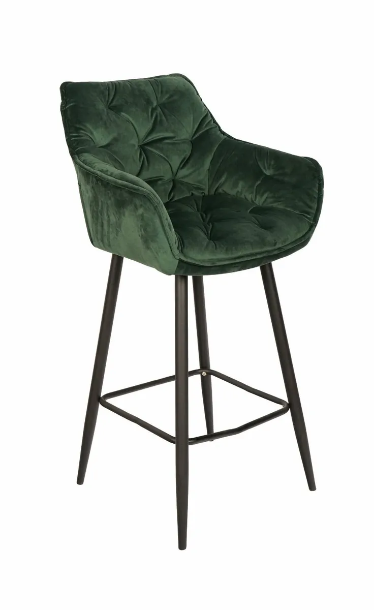 Capri Bottle Velvet Arm BarStool - Image 1