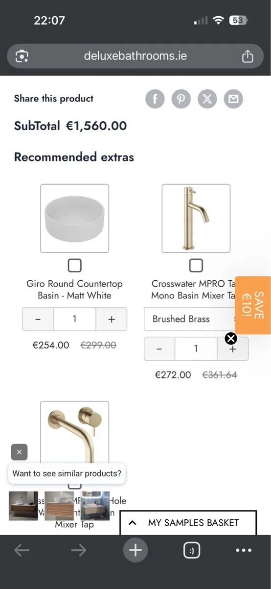 New 800mm bathroom vanity and solid countertop - Image 2