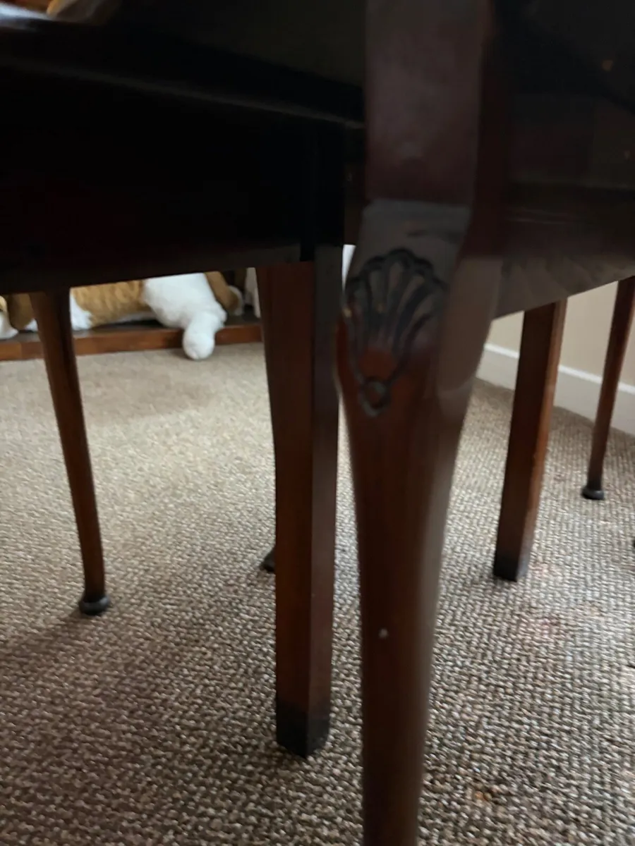 Antique mahogany table with 4 pull out individual - Image 3