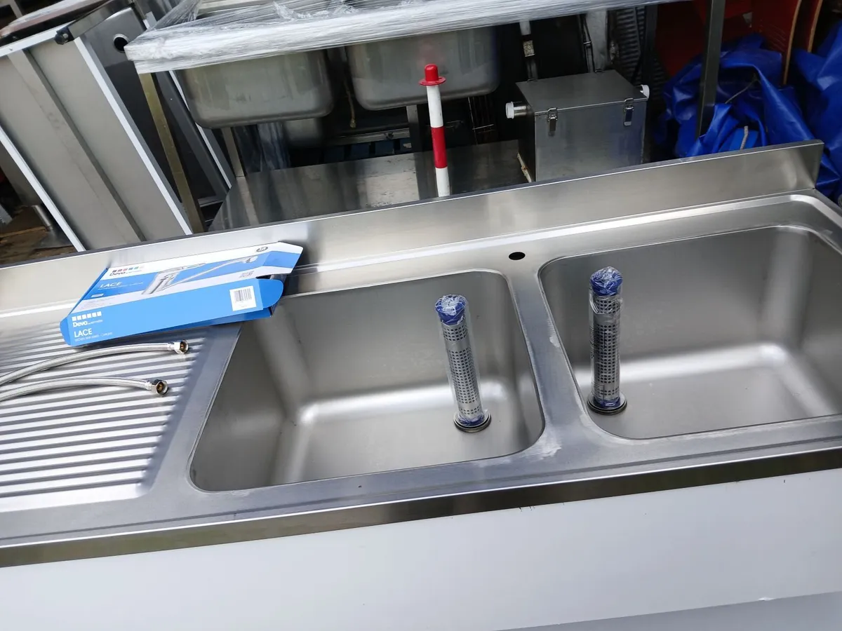 Commercial stainless steel double sink del - Image 2