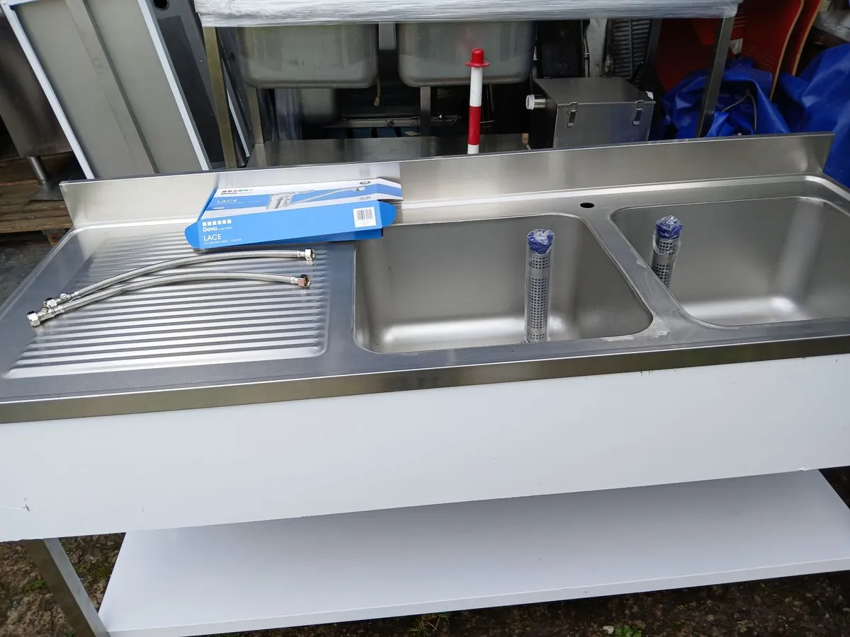 Staneless steel cabbinet double sink unit - Image 2