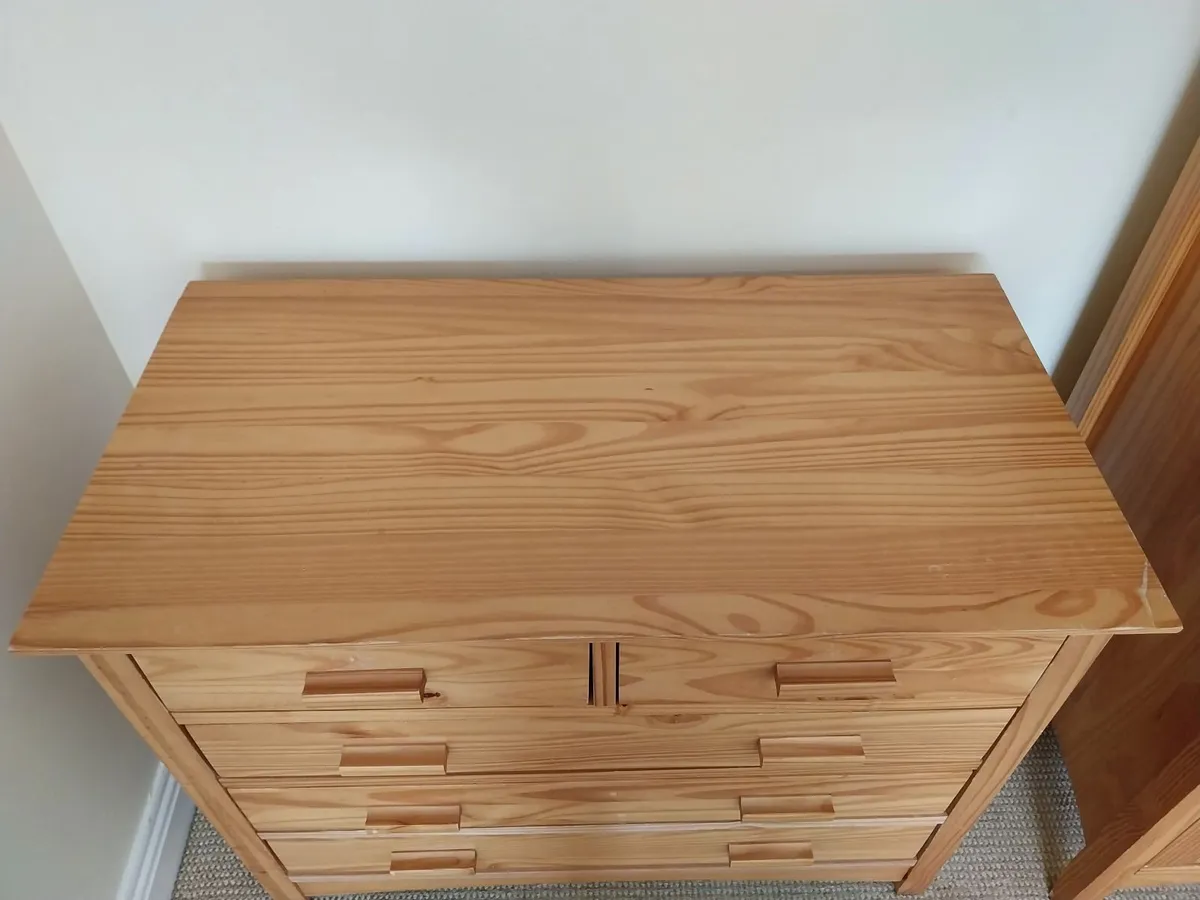 Solid Wood Chest of Drawers & Wardrobe - Image 3