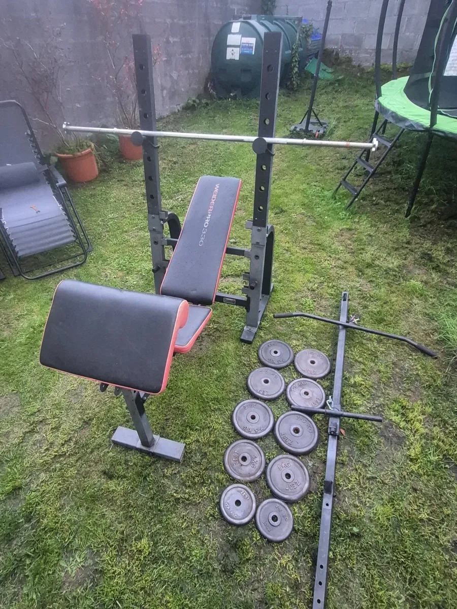Bench & bar ( heavy) & weights plates 60kg - Image 2
