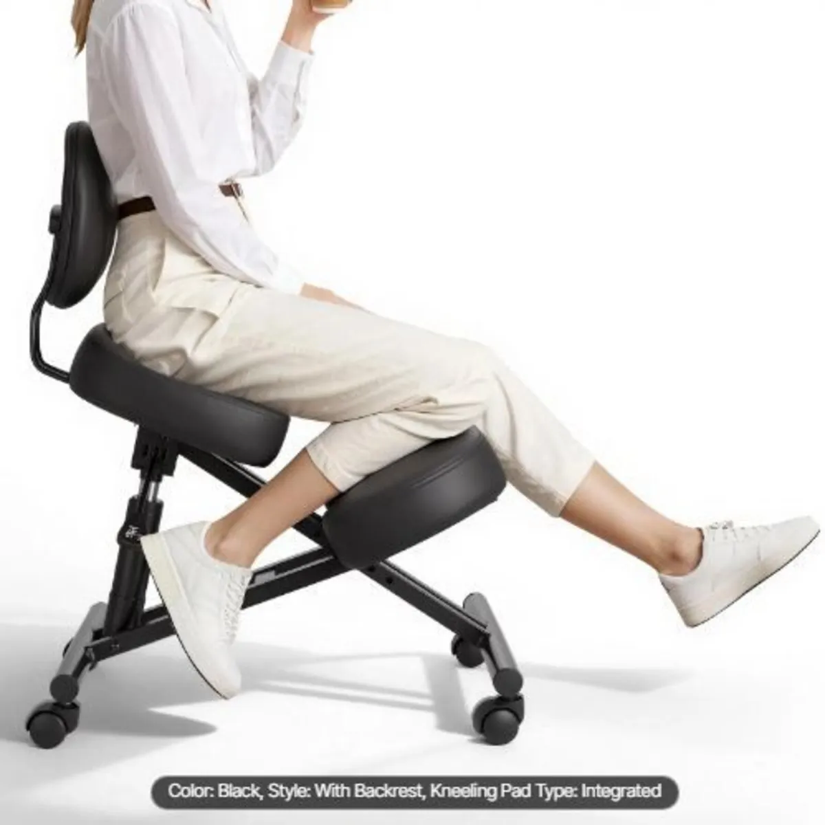 Ergonomic Kneeling Chair with Backrest - Image 1