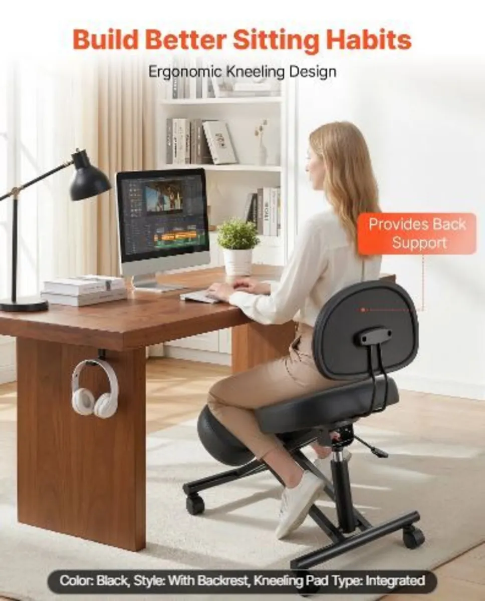 Ergonomic Kneeling Chair with Backrest - Image 3