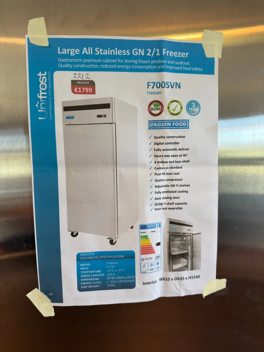 Unifrost stainless steel freezer - Image 2