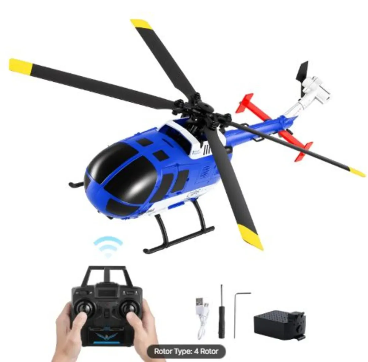 RC Helicopter, 2.4GHz 4-Propeller Remote Control - Image 1