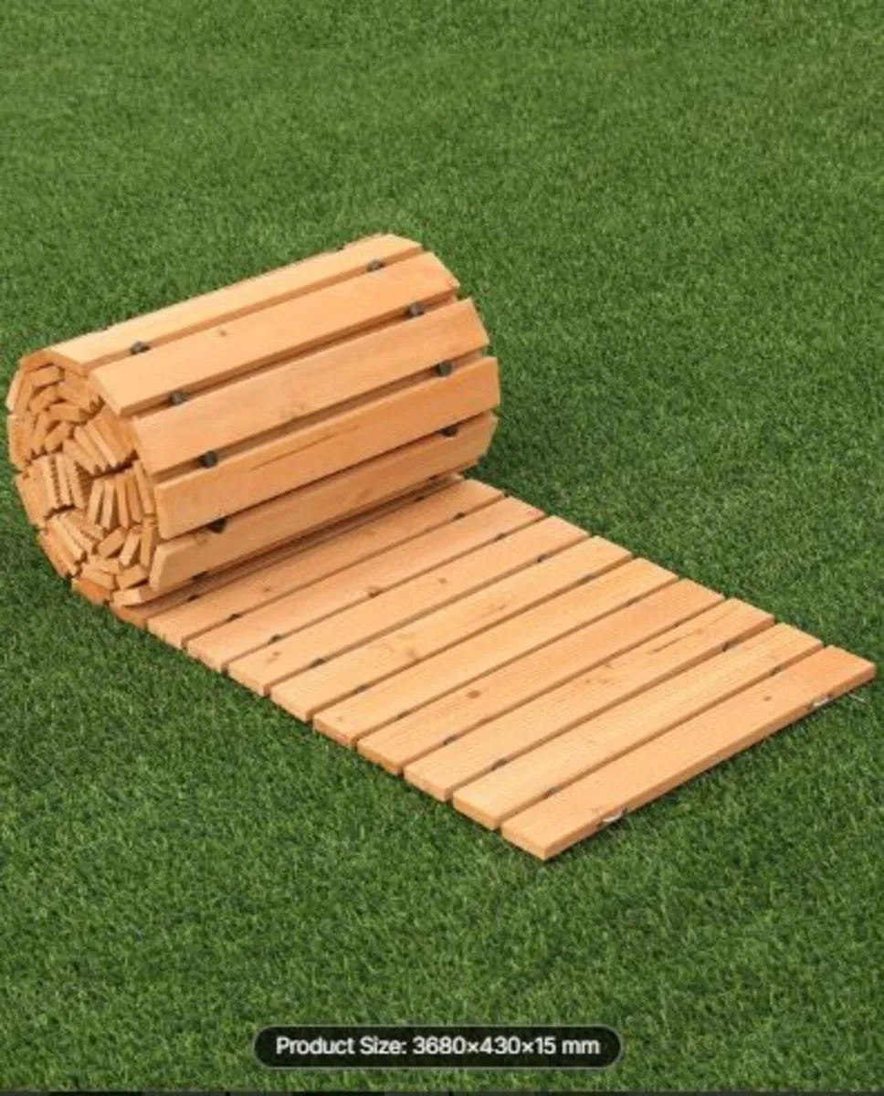 Wooden Garden Pathway,12 ft L x 17 in W, Non-Slip - Image 1
