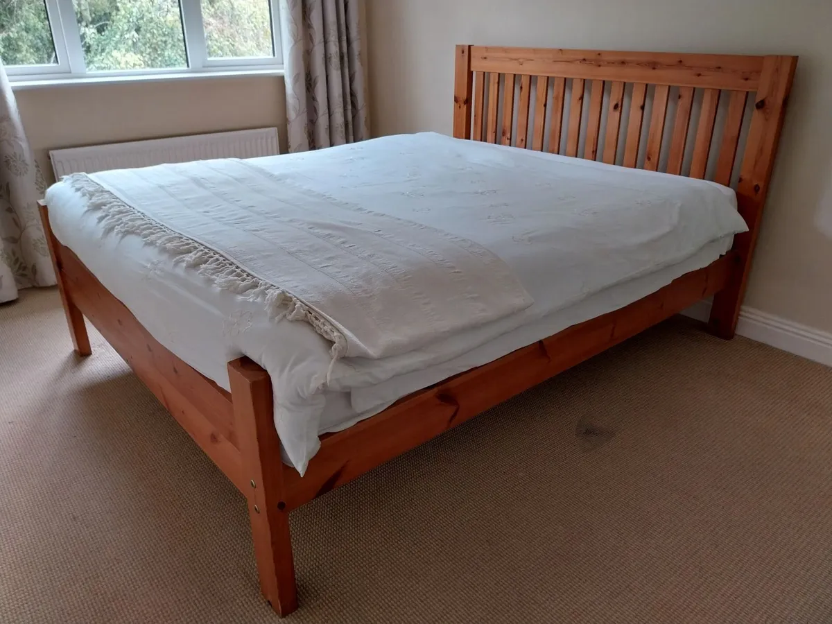 Solid Wood King Bed Frame (5ft) - Image 1