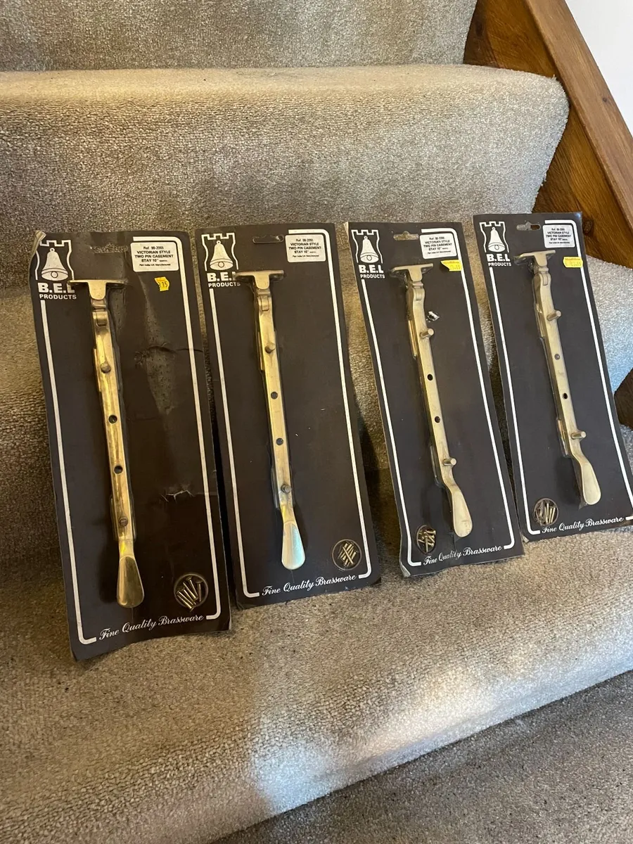 Victorian style 10-inch brass window stays