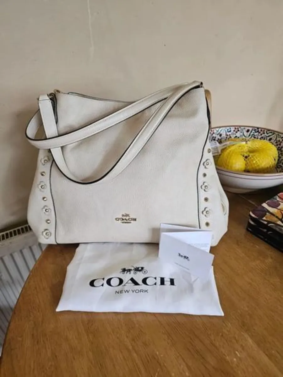 Coach Leather Cream Shoulder Bag / As New - Image 2