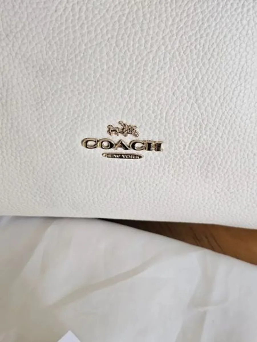 Coach Leather Cream Shoulder Bag / As New - Image 1