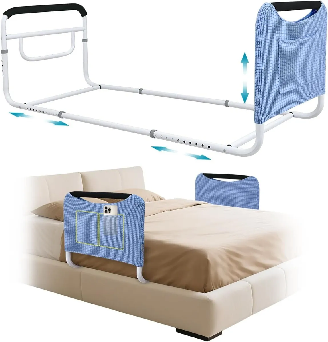 Bed Rail Dual Side Rails for Elderly Adults - Image 1