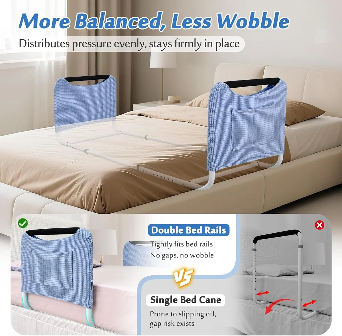 Bed Rail Dual Side Rails for Elderly Adults - Image 4