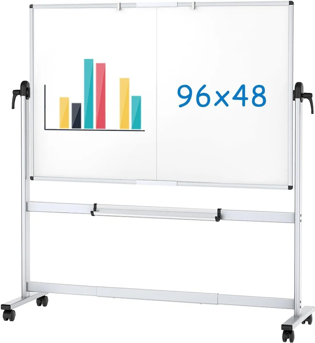 Double Sided Mobile Whiteboard Magnetic Rolling - Image 1