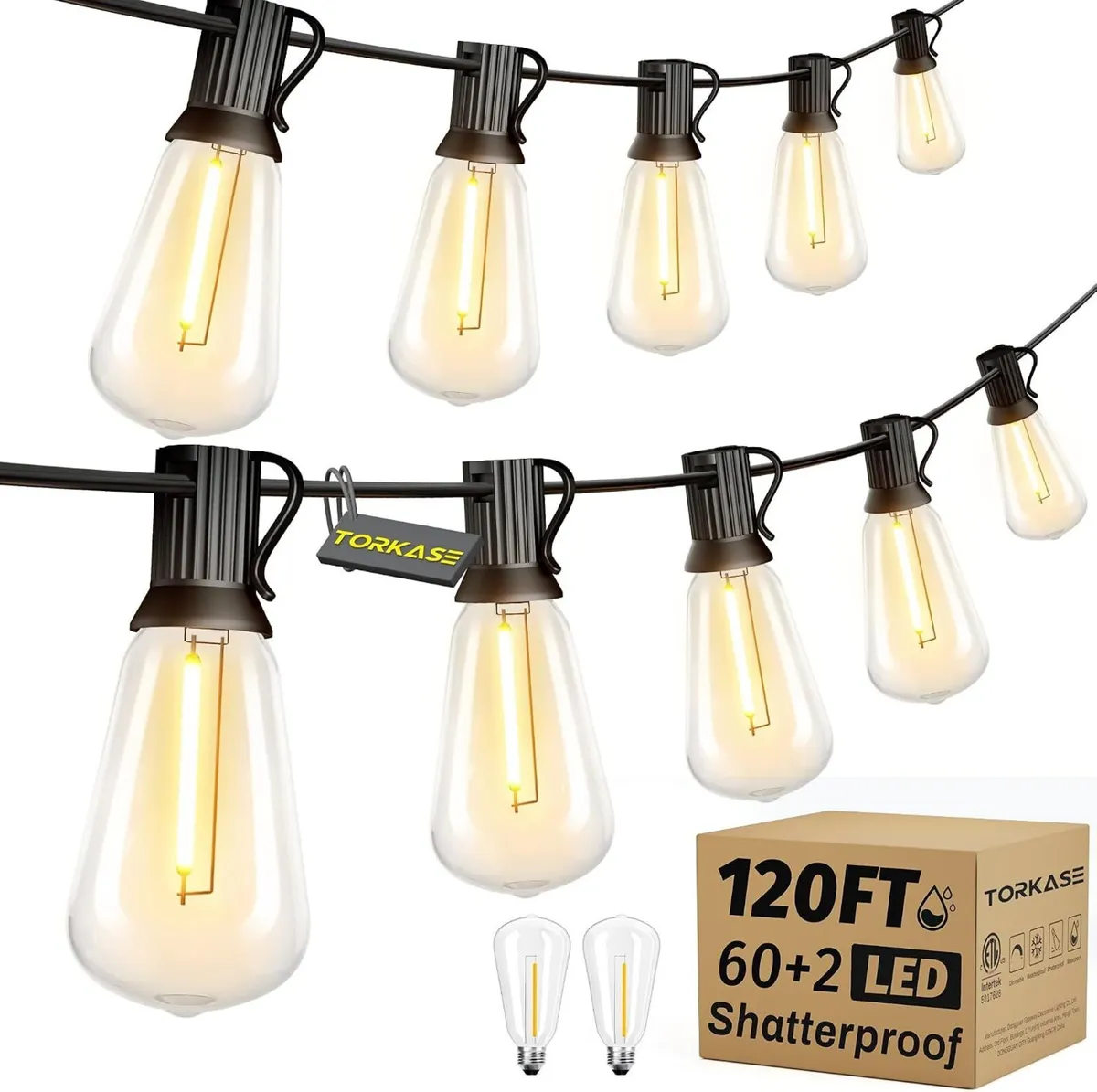 Outdoor String Lights Mains Powered 120FT 36m - Image 1