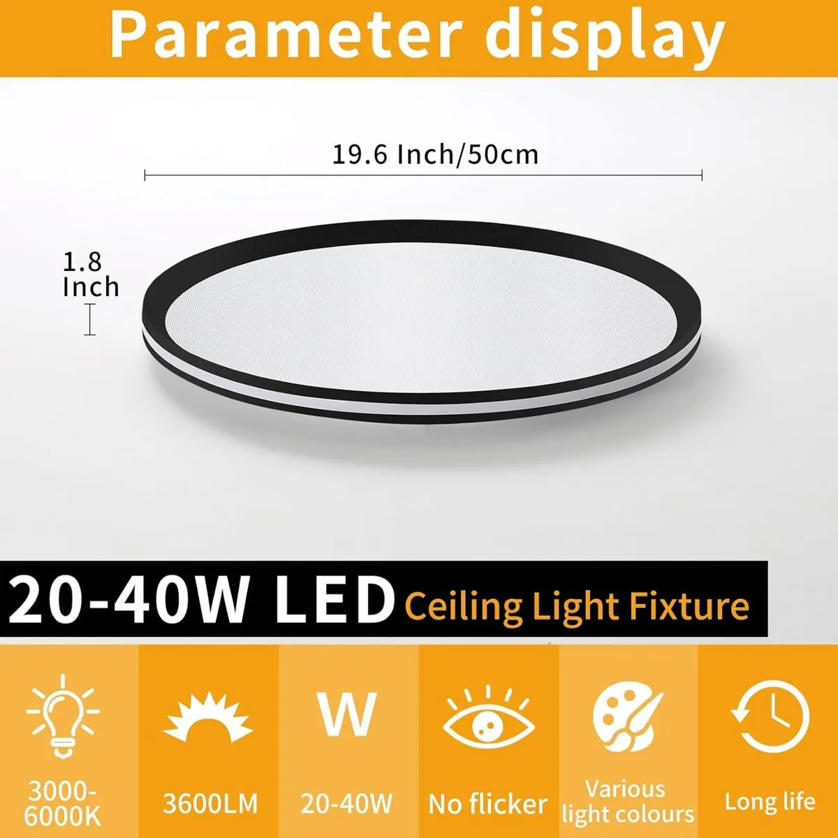 Full Spectrum Ceiling Light Modern Round LED - Image 2