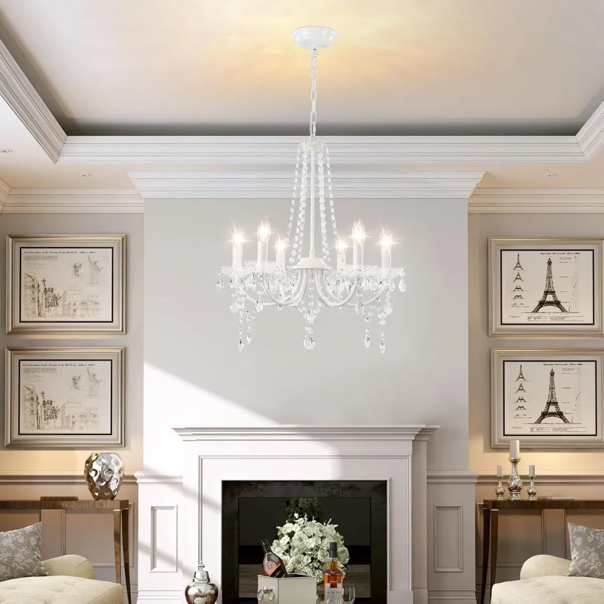 Crystal Chandeliers Ceiling Light 6 Lights Modern - Image 3