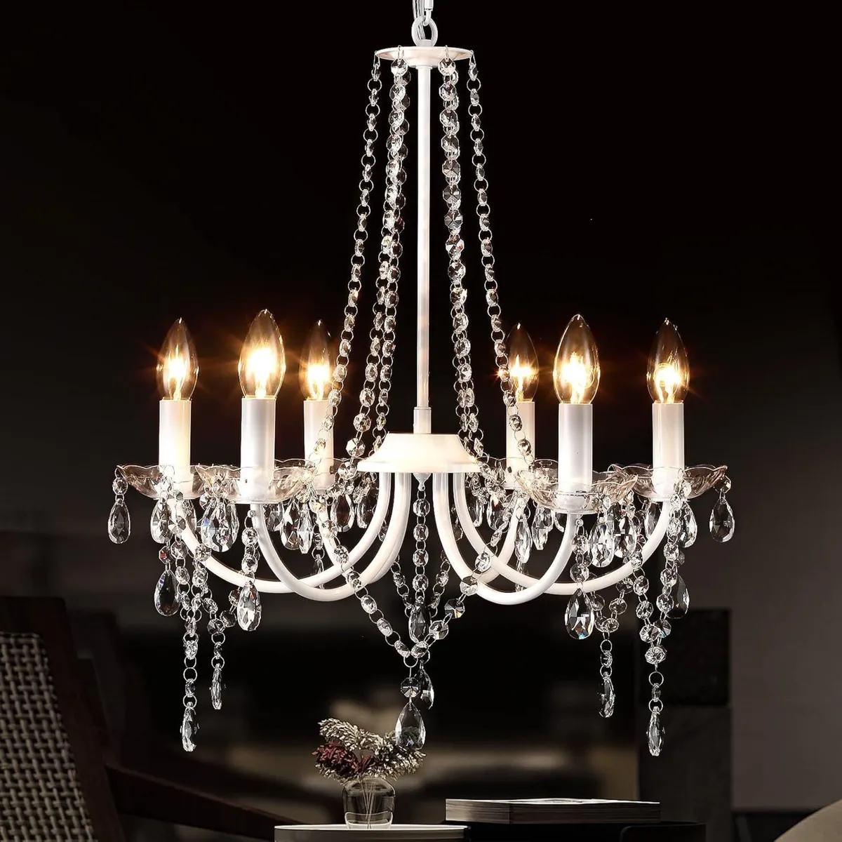 Crystal Chandeliers Ceiling Light 6 Lights Modern - Image 1