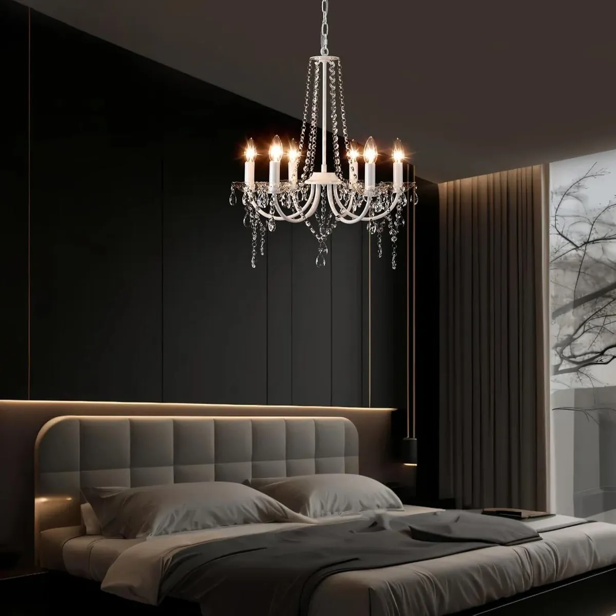 Crystal Chandeliers Ceiling Light 6 Lights Modern - Image 2