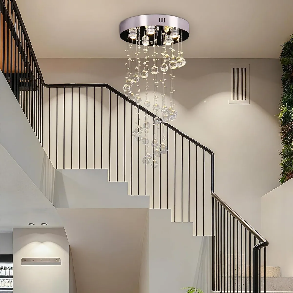 31" Spiral Crystal Chandelier Ceiling Light - Image 1