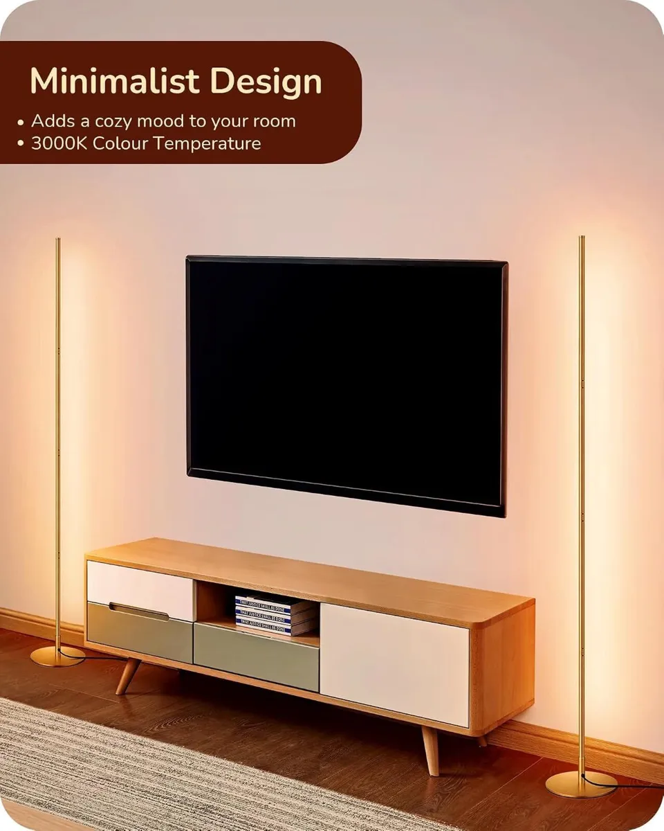 LED Floor Lamp Minimalist Dimmable 3000K (2 Pack) - Image 4