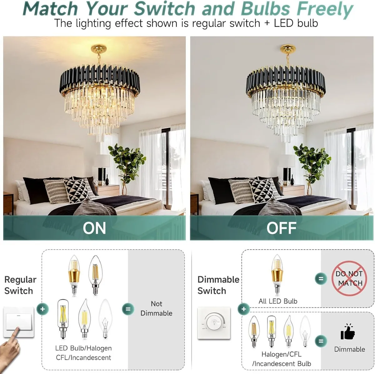 Crystal Chandelier Pendant Light Small Modern - Image 4