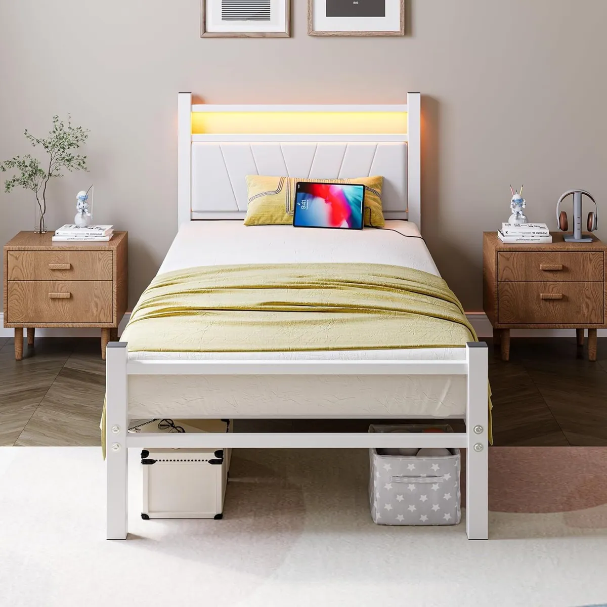 Bed Frame with Storage Headboard - Image 1