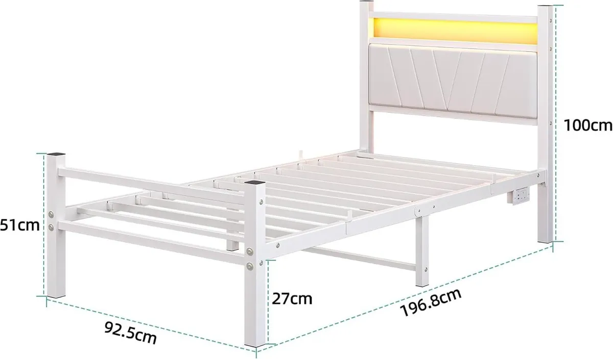 Bed Frame with Storage Headboard - Image 2