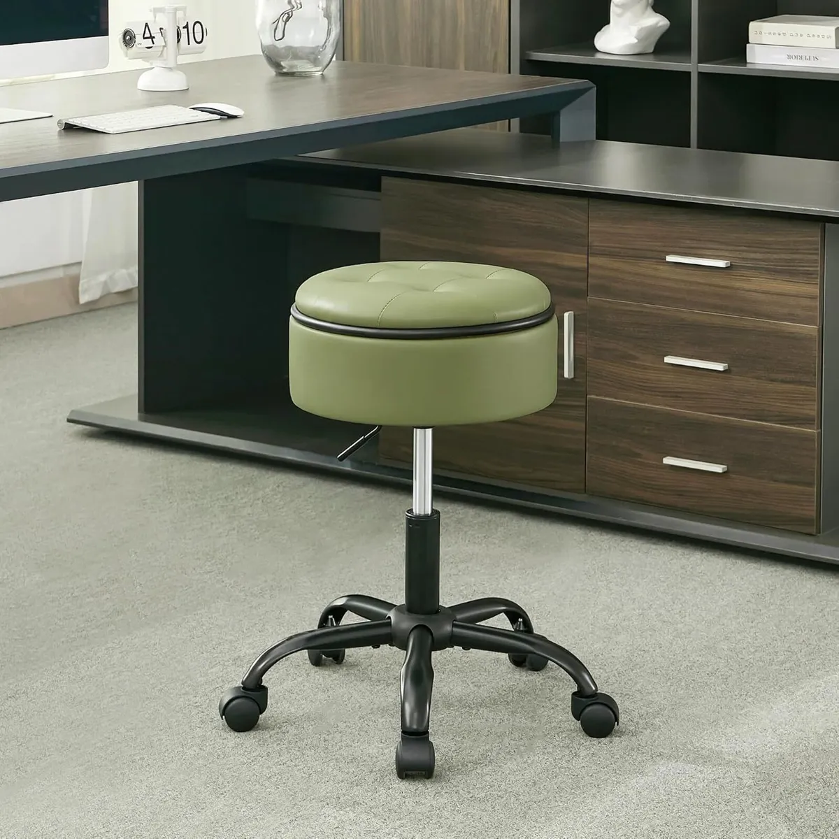 Rolling Stools with Wheels Ergonomic Stool Storage - Image 1