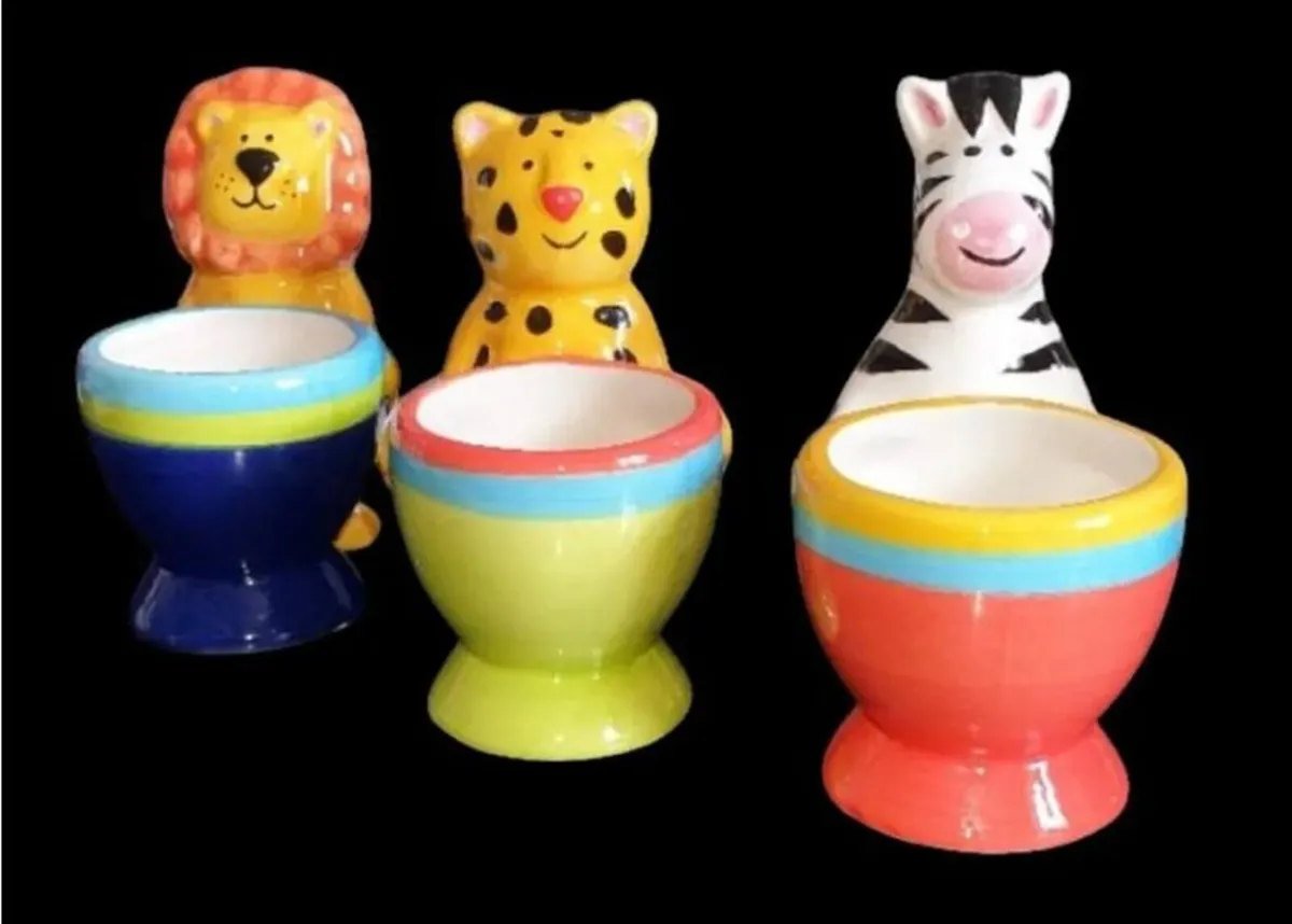 Rare Vintage Harrods Ceramic Animal Egg Cups Set - Image 2