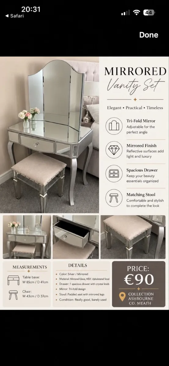 Mirrored  Vanity table