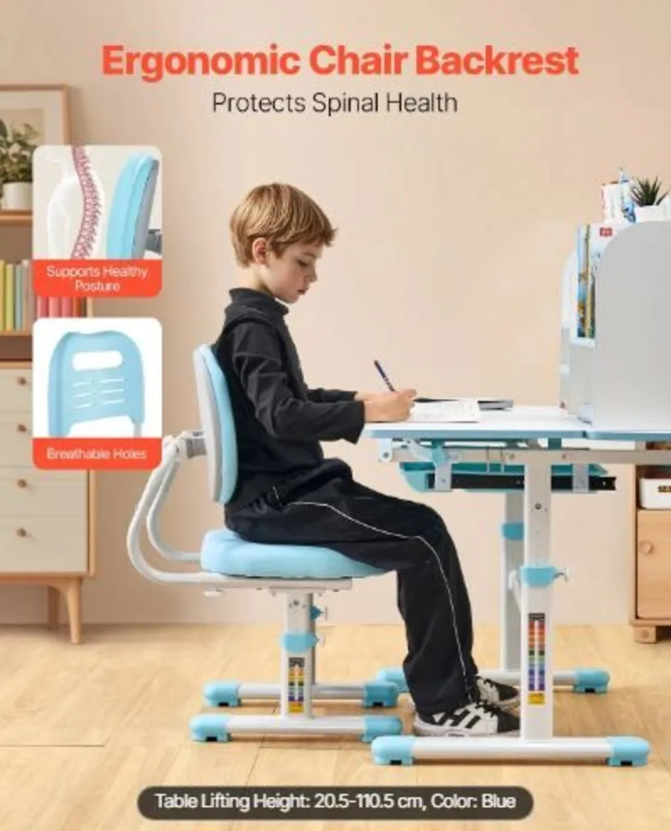Kids Study Chair and Desk Set - Image 2