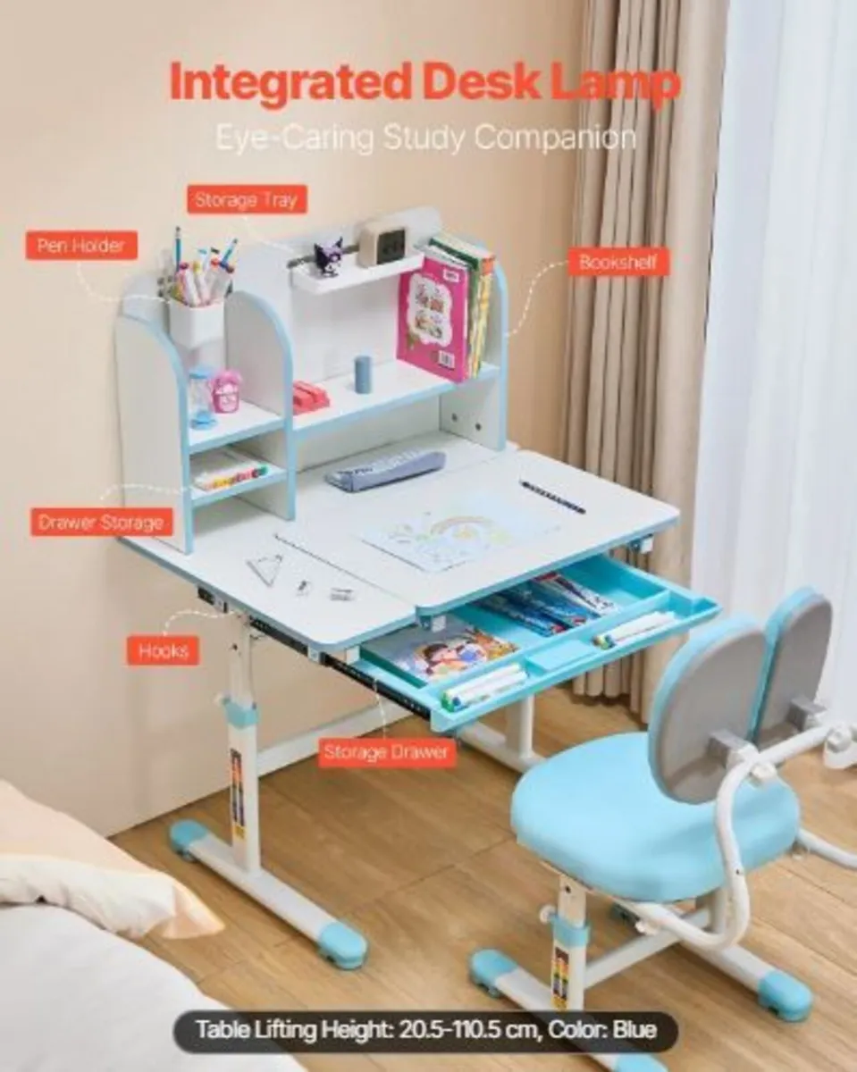 Kids Study Chair and Desk Set - Image 3