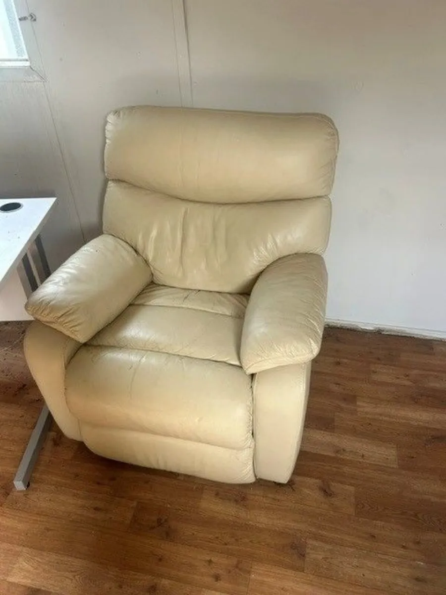 Leather recliner couch