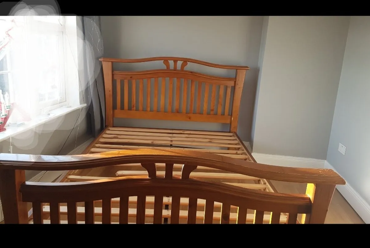 Solid Wooden King Size Sleigh Bed - Image 1