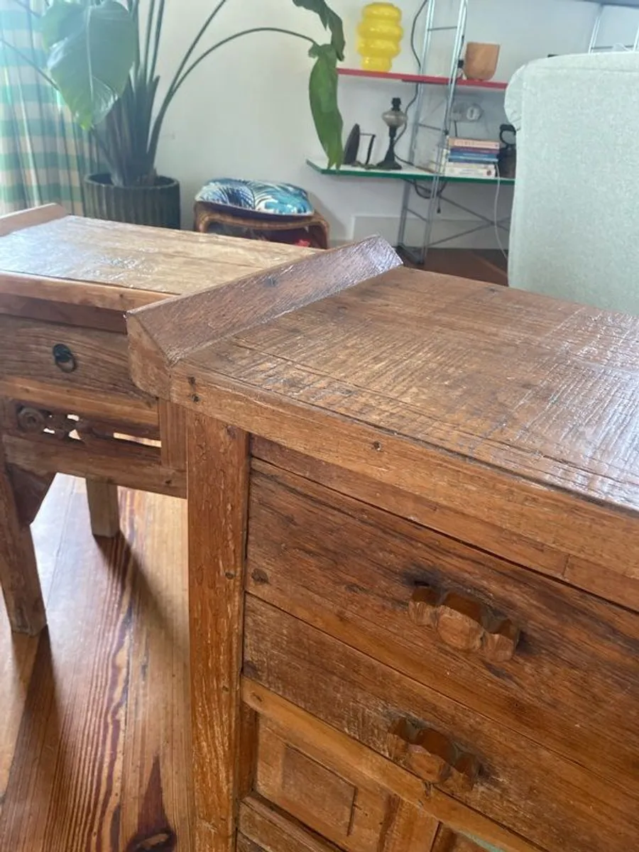 Pair of Imported Solid Wood Side Tables /Lockers - Image 2
