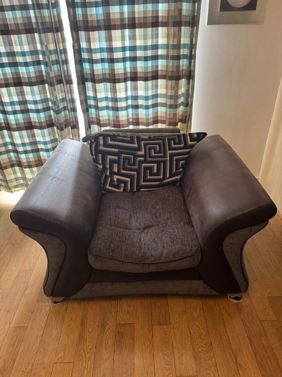 Large Grey 3-Seater Sofa and Matching Armchair, Very Comfortable,  Oranmore - Image 2