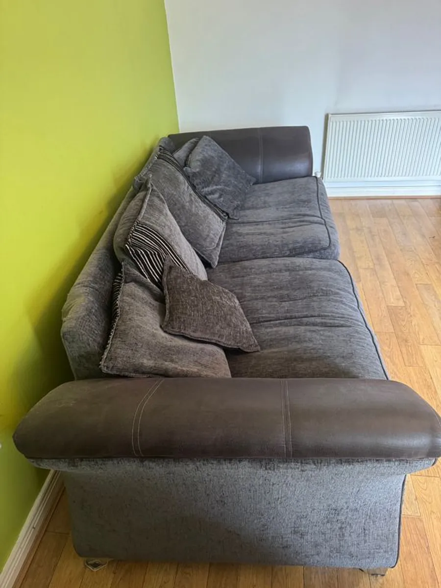 Large Grey 3-Seater Sofa and Matching Armchair, Very Comfortable,  Oranmore - Image 3