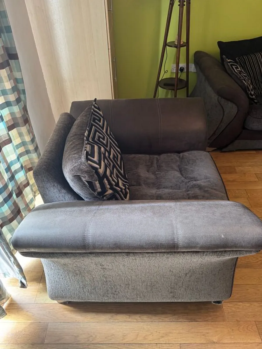 Large Grey 3-Seater Sofa and Matching Armchair, Very Comfortable,  Oranmore - Image 4