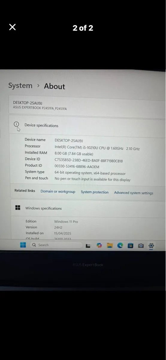 ASUS Laptop for sale i5 processor - Image 2