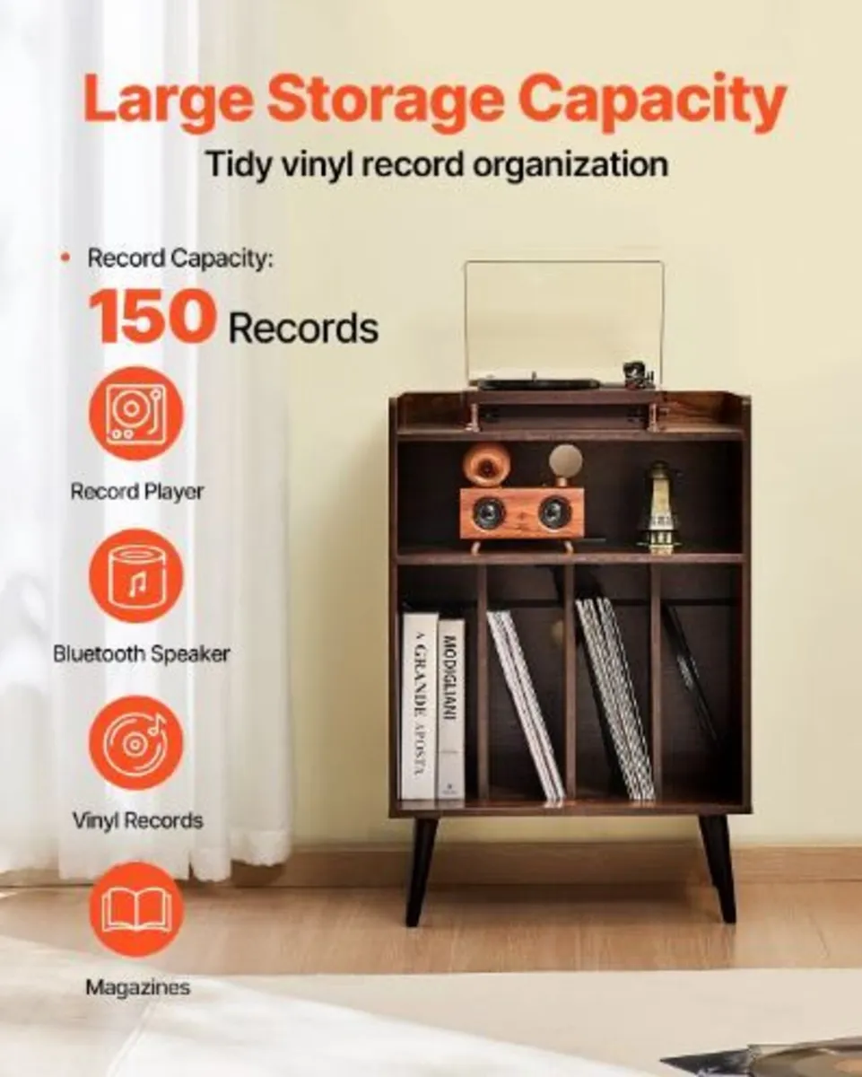 Record Player Stand with LED Light - Image 1