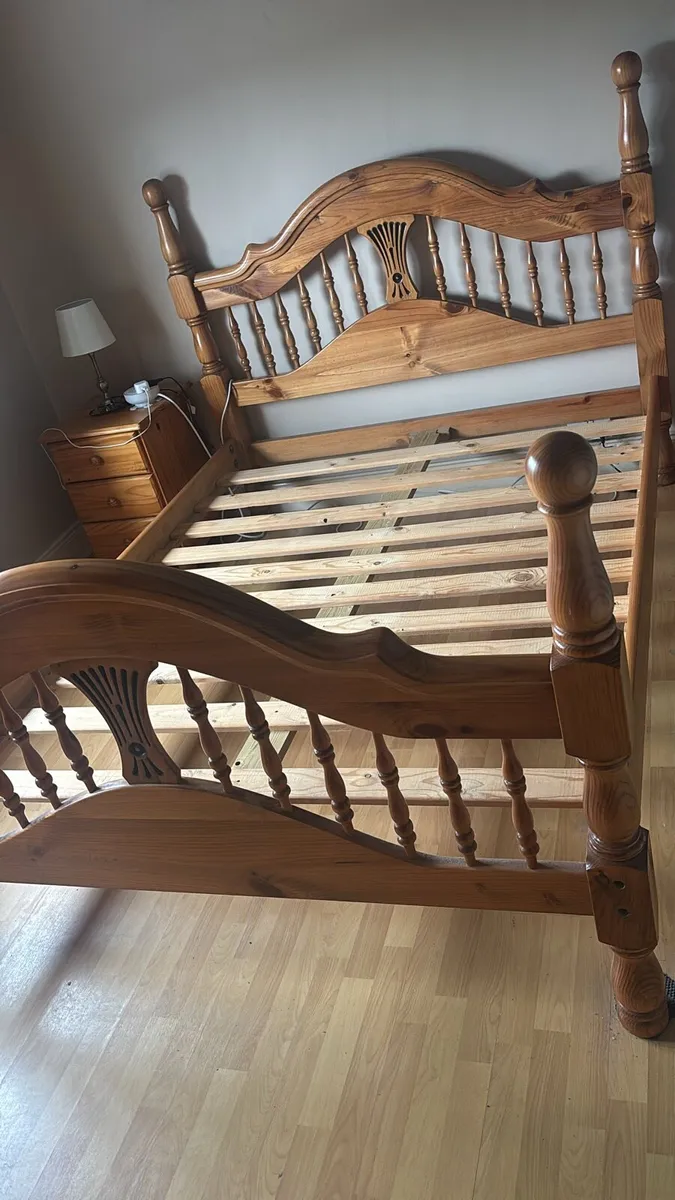 SOLID PINE KING SIZE BED FRAME - Image 1